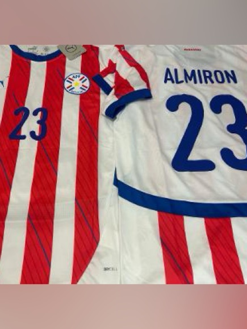 Puma PARAGUAY Nat’l Team MIGUEL ALMIRON Men’s JERSEY Sz M,L,XL,2X New w tags